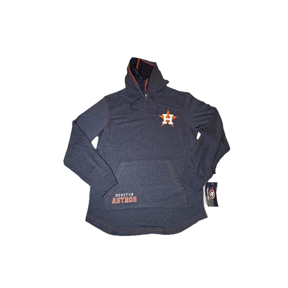 NWT True Fan Houston Astros Hoodie Mens Medium Blue Pullover MLB